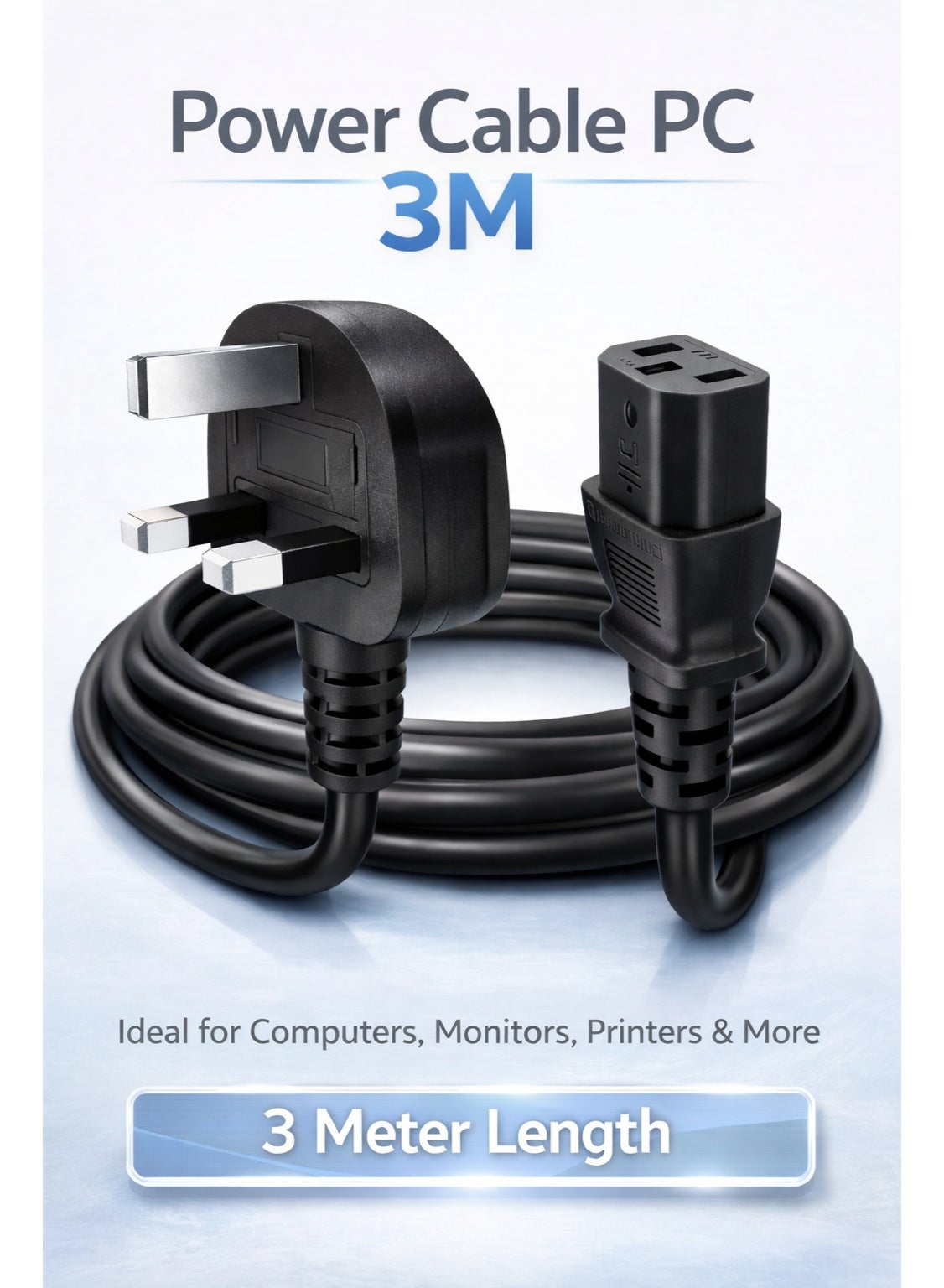 cableconv Cableconv Power Cable For Pc Monitor Uk 3 Pin 3 Meter 3 M Z645F39EF0105D9A16653Z