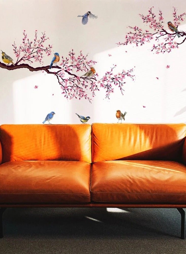 Flowers Blossom Tree Branches Birds Wall Stickers, 3D Removable DIY Wall Stickers Wall Decoration for Your Rooms - Image 3