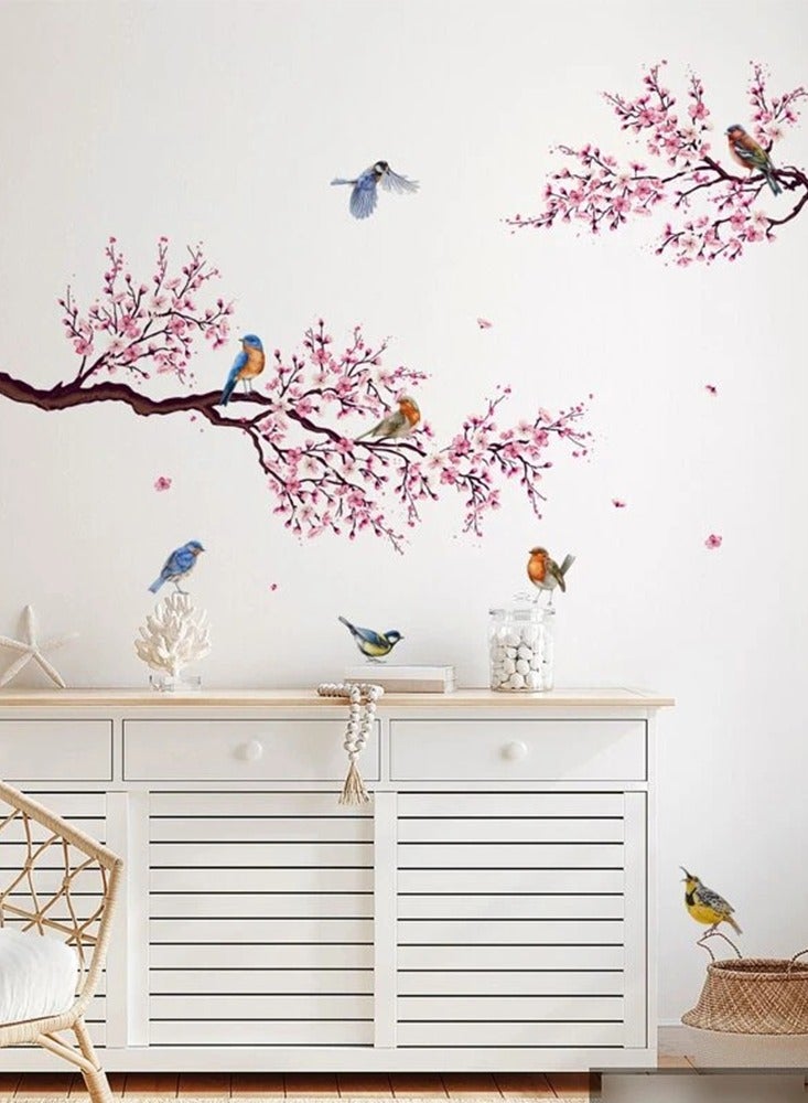 Flowers Blossom Tree Branches Birds Wall Stickers, 3D Removable DIY Wall Stickers Wall Decoration for Your Rooms - Image 4