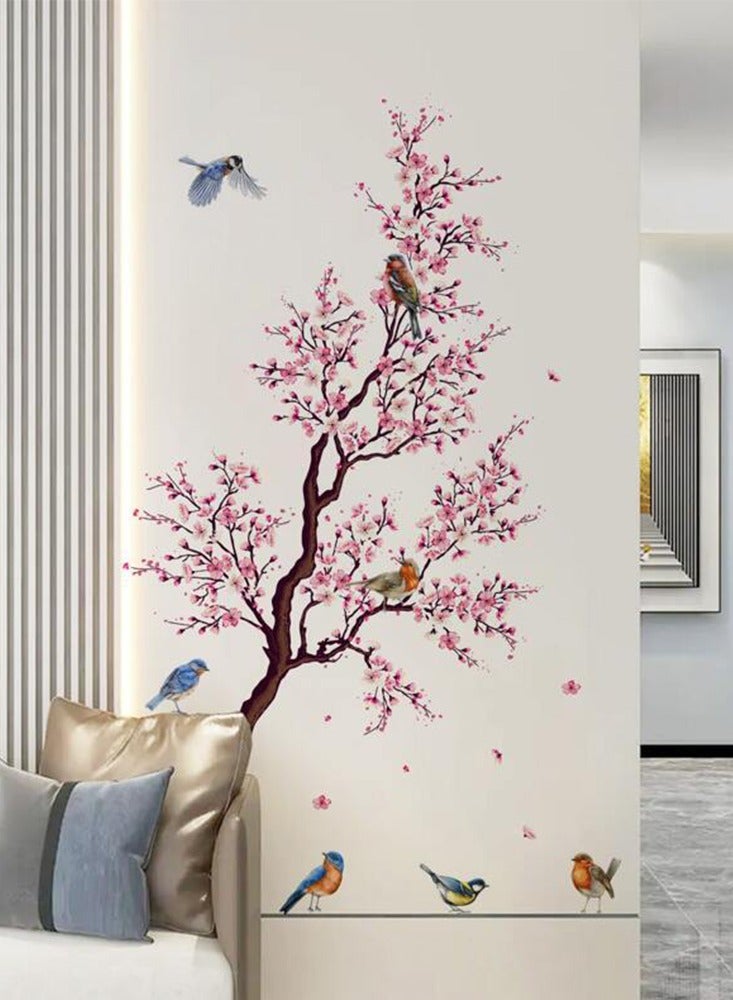 Flowers Blossom Tree Branches Birds Wall Stickers, 3D Removable DIY Wall Stickers Wall Decoration for Your Rooms - Image 1