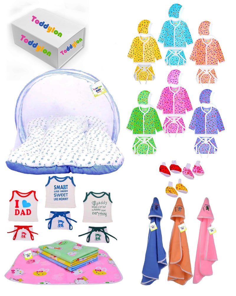 Toddylon New Born Baby Essentials Kit 36 Combo Set (0–6 Months) | Newborn Baby Hospital Bag Kit | Infant Combo Set for New Born | Newborns Baby Dress & Clothing Set | Infants Essentials Kit - Image 1