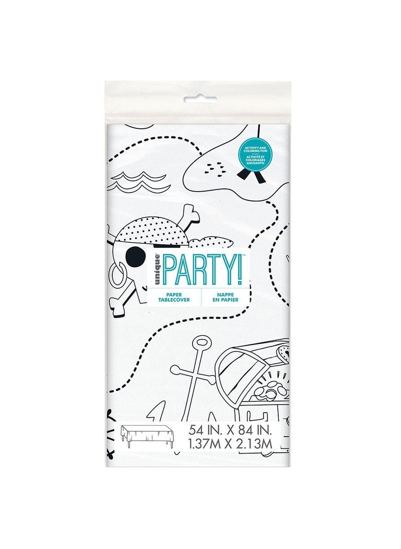 Unique Pirate Ahoy Paper Tablecloth Black White 137x213cm - Image 5