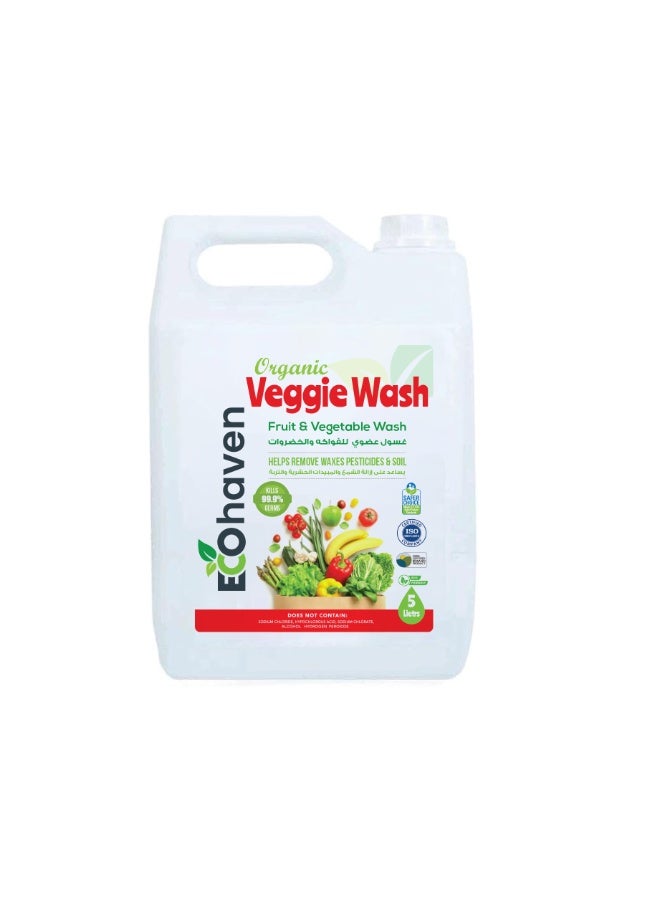 Ecohaven Organic Fruit & Veggie Wash – Natural Produce Cleaner, Plant-Based & Non-Toxic – Removes Pesticides, Dirt, Bacteria & Wax – Biodegradable, Baby-Safe, Food-Grade & Eco-Friendly (5Liters) - Image 1