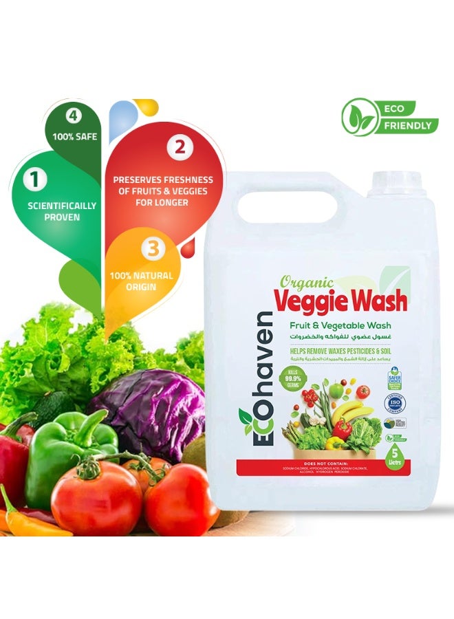 Ecohaven Organic Fruit & Veggie Wash – Natural Produce Cleaner, Plant-Based & Non-Toxic – Removes Pesticides, Dirt, Bacteria & Wax – Biodegradable, Baby-Safe, Food-Grade & Eco-Friendly (5Liters) - Image 2