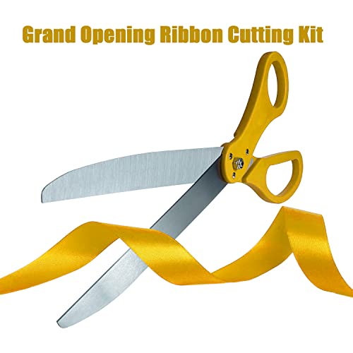 Funsky Grand Opening Gold Ribbon Cutting Ceremony Kit - 25" Giant Scissors with gold Satin Ribbon, Banner, Balloons,Bows and More Supplies Grand Opening Decorations for Business - Image 4