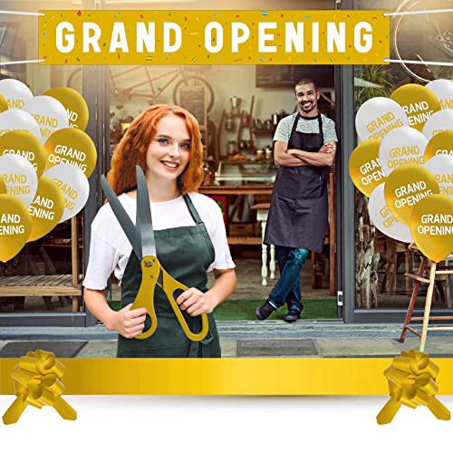 Funsky Grand Opening Gold Ribbon Cutting Ceremony Kit - 25" Giant Scissors with gold Satin Ribbon, Banner, Balloons,Bows and More Supplies Grand Opening Decorations for Business - Image 5