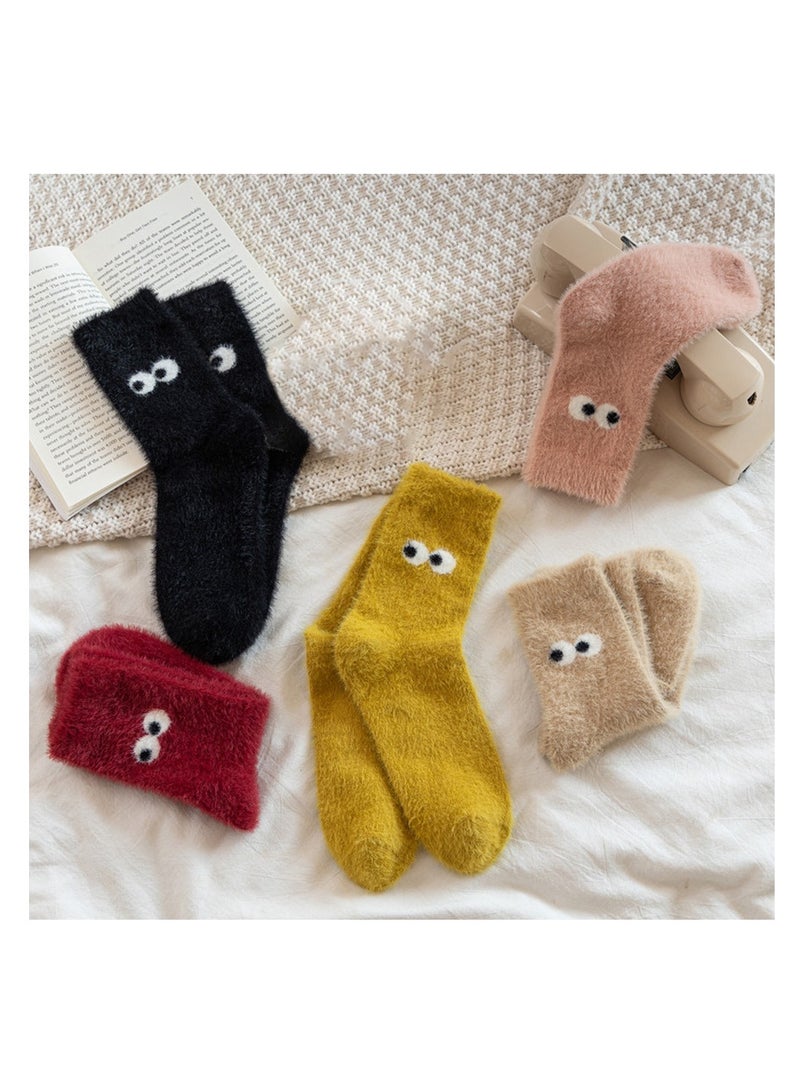5 Pairs Adorable Cat Paw Fuzzy Socks for Women Cozy Winter Fluffy Slipper Socks Gift for Girls & Women - Image 4