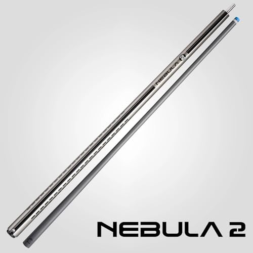 RHINO Nebula 2 Pool Cue Charcoal Gray Premium Carbon Fiber Shaft Composite Butt Time Crystal Tip 128mm Pro Taper Design 388 Joint Wrapless Low Deflection Pool Cue - Image 3