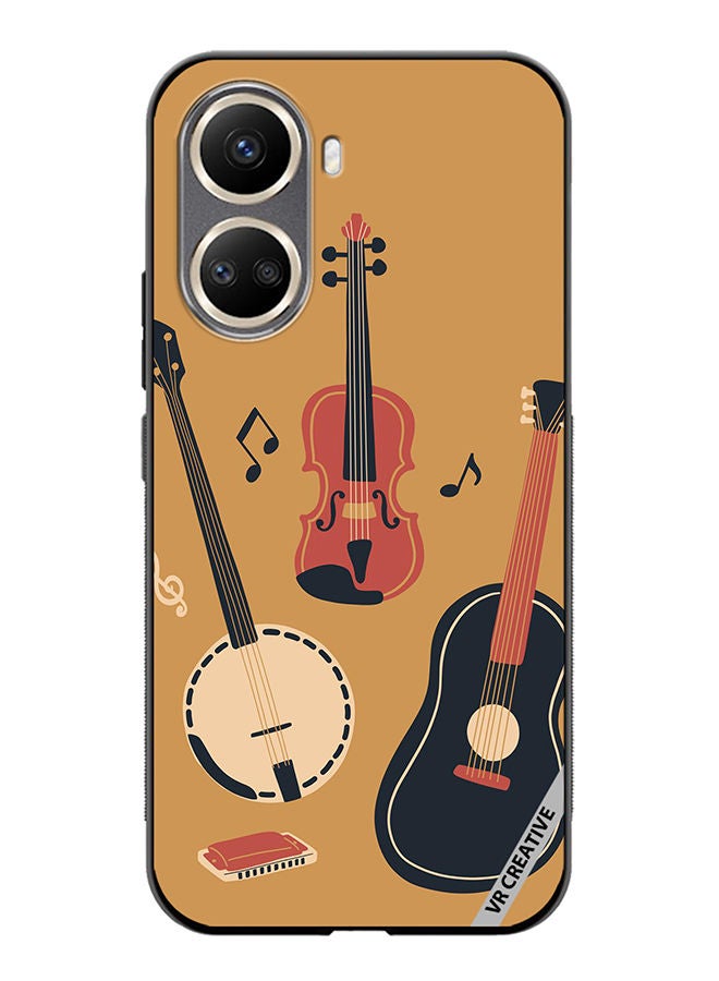 VR CREATIVE Protective Case Cover For Huawei Nova 10 SE Banjo Acoustic Guitar Violin Notes And Harmonica Design Multicolour - Image 1