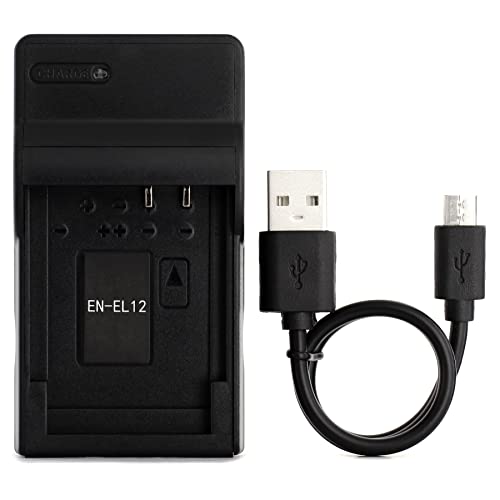 Norifon EN-EL12 USB Charger for Nikon Coolpix AW130, AW100, AW120, AW110, S6200, S6300, S8100, S8200, S9100, S9300, S9500, S9900 Camera and More - Image 1