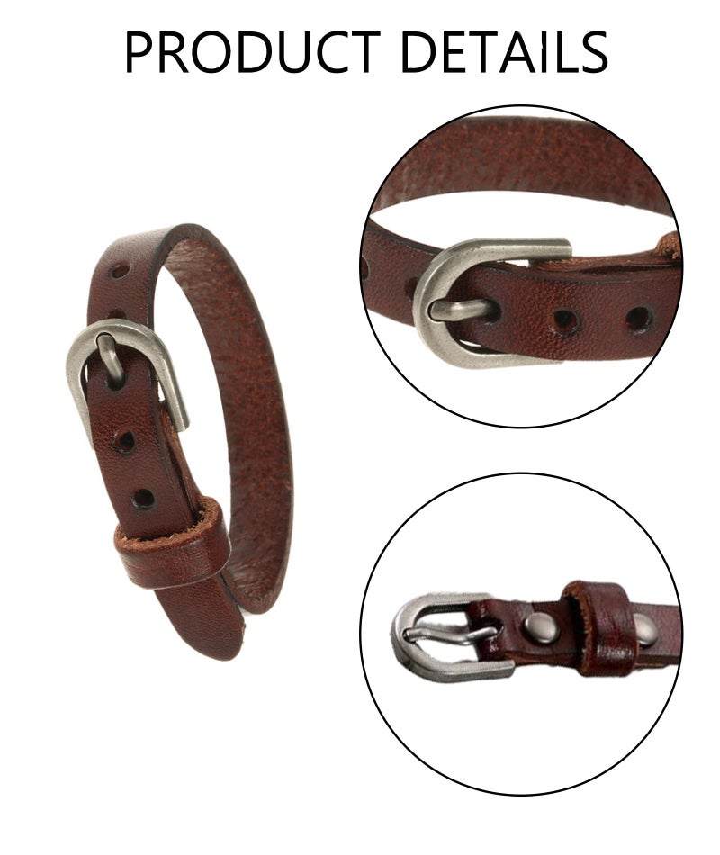 Zbdroxygen Leather Bracelet for Men, Stylish Wrist Band for Man, Brown Hand Bracelets, Adjustable Bracelet for Man Leather, Gift for Birthday, Valentines Day,Diwali - Image 3