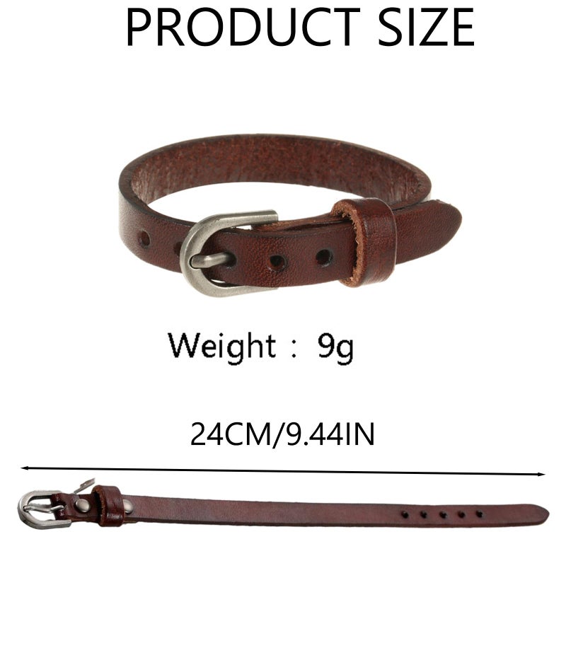 Zbdroxygen Leather Bracelet for Men, Stylish Wrist Band for Man, Brown Hand Bracelets, Adjustable Bracelet for Man Leather, Gift for Birthday, Valentines Day,Diwali - Image 2
