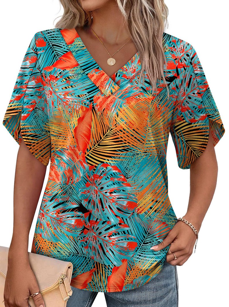 WIHOLL Beach Vacation Clothes for Women Summer Tops 2026 Versatile Boho Inspired Tops Womens Blouses Dressy Casual Fahion Clothing XL - Image 1
