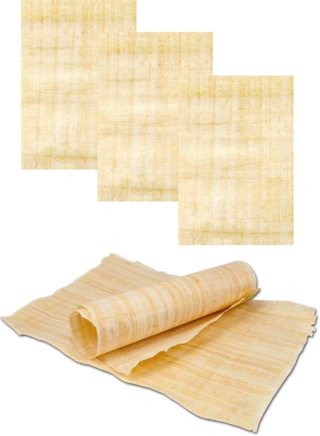5 قطع من ورق البردي المصري الأصلي – ورق فني تقليدي بحجم 30×20 سم، مثالي للرسم، الكتابة، الأعمال الفنية، والهدايا، مصنوع يدويًا من مواد طبيعية للحفاظ على التراث الثقافي - Image 2