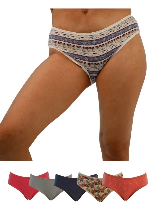 JOANNA JOANNA D086 Women's Multiple Design Mid Rise 6-Pack Panties, Multicolor  - Image 1