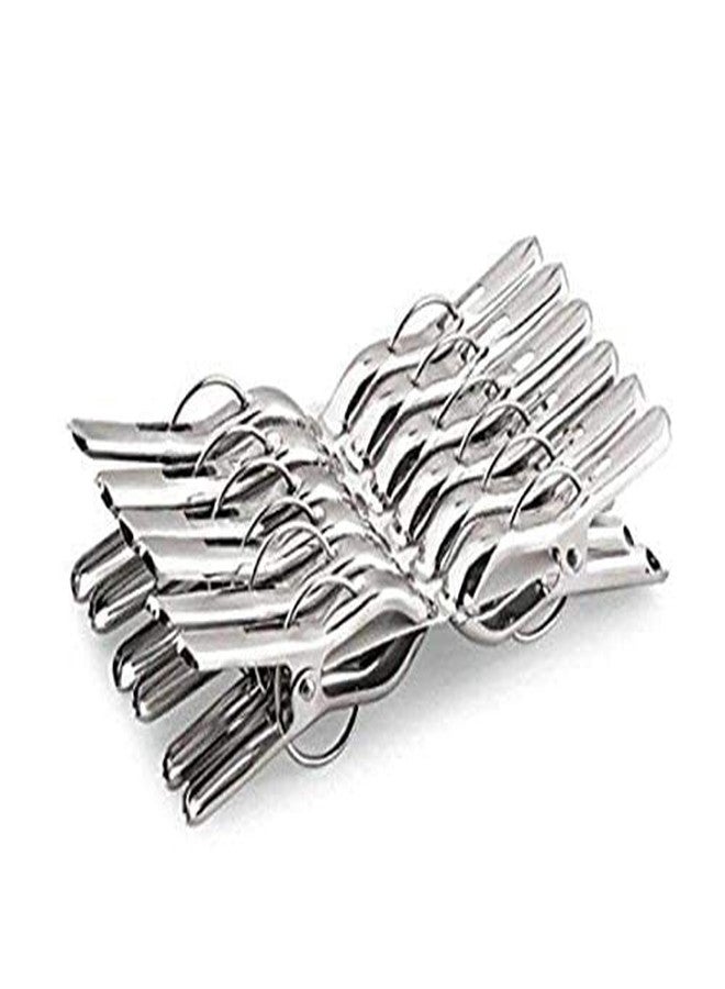 Hookcart Stainless Steel Cloth Drying Pegs, Cloth Clips, Cloth Hanging Pins, Hanging Clothes Pegs (Set of 24) - Image 4
