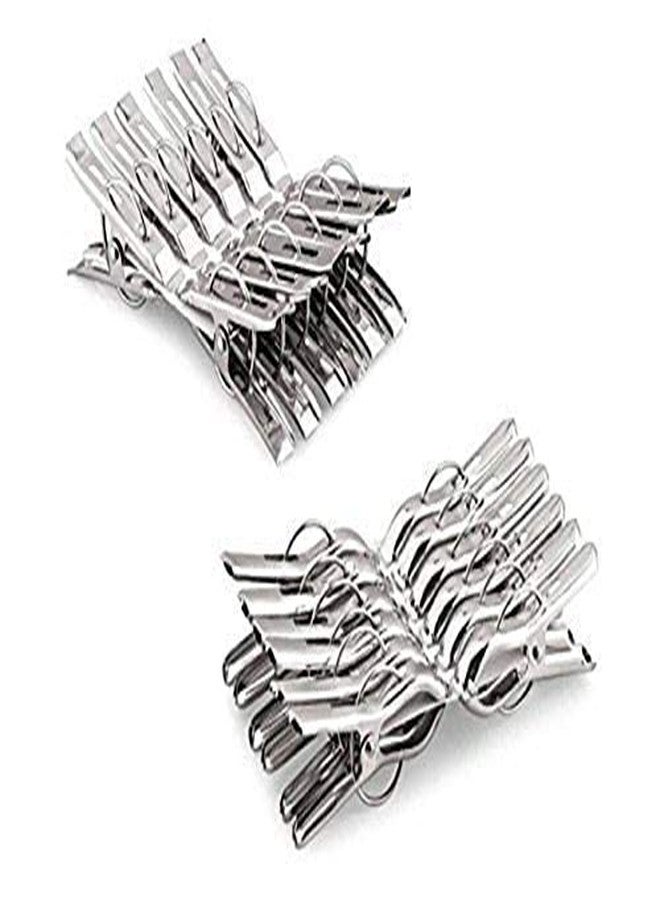 Hookcart Stainless Steel Cloth Drying Pegs, Cloth Clips, Cloth Hanging Pins, Hanging Clothes Pegs (Set of 24) - Image 1