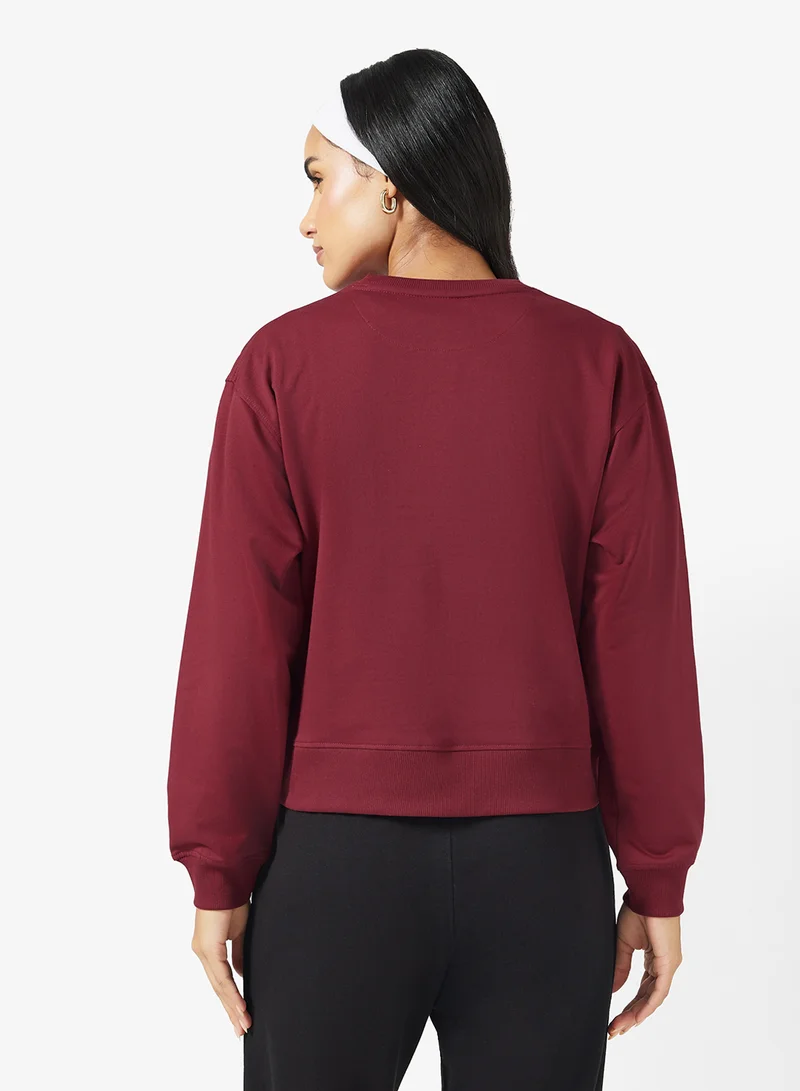جينجر بيسيكس Cotton Oversize Crew Neck Essential Sweatshirt