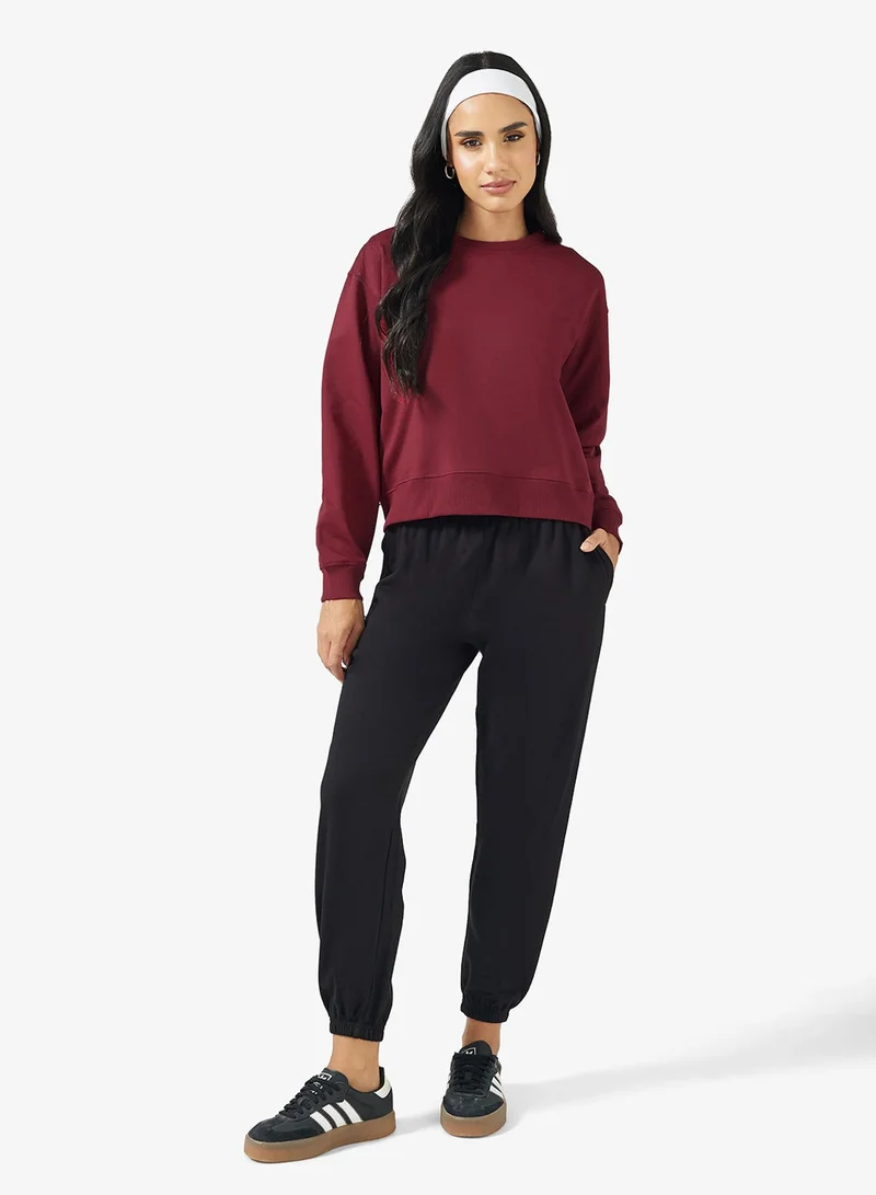 Ginger Basics  Cotton Oversize Crew Neck Essential Sweatshirt for Women | Best Price UAE