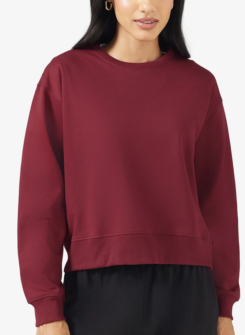 Ginger Basics  Cotton Oversize Crew Neck Essential Sweatshirt for Women | Best Price UAE