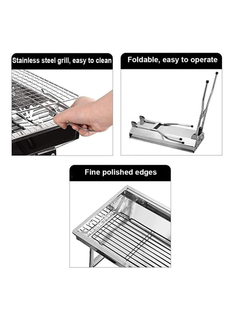 BLOOMING TIME Grill Grates Charcoal Grill Stainless Steel Portable Installation Handle Folding Bbq Cooking Grid Barbecue  - Image 5