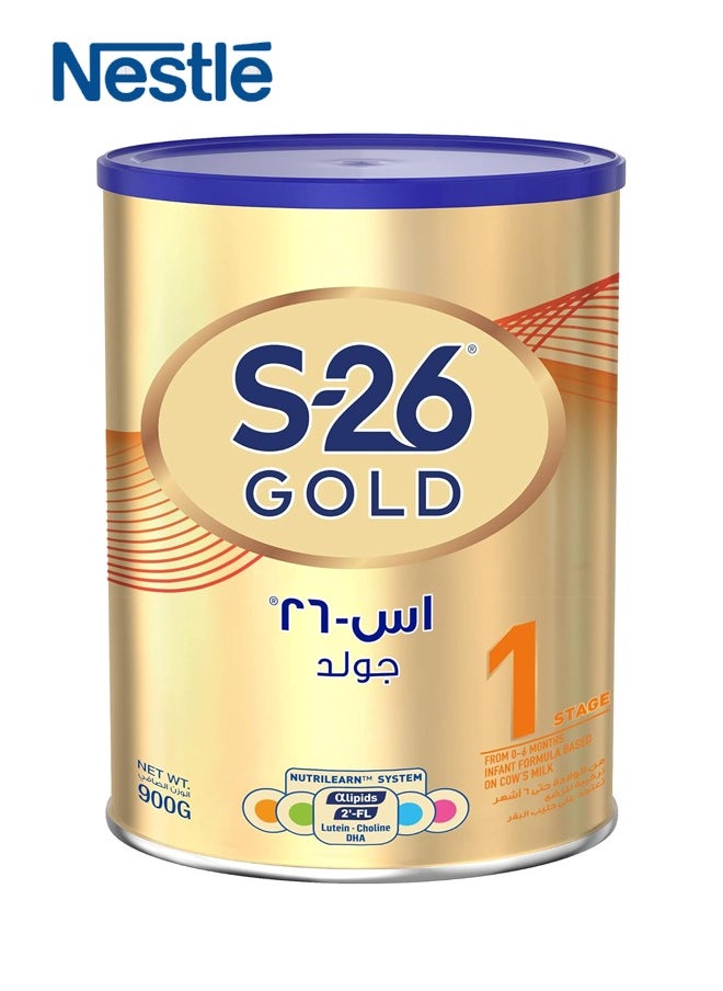 Nestle S-26 GOLD Stage 1 Infant Formula, From Birth to 6 Months, 900g  - Image 1