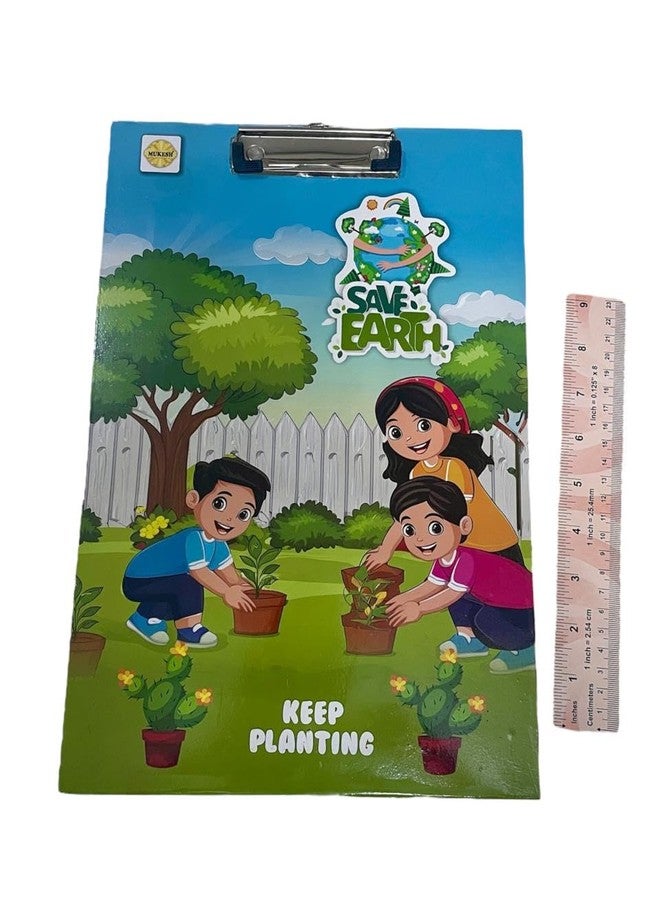*MUKESH* MUKESH Wooden Exam Board for Students (Free Scale) | Size- 36.5 x 24.5 cms (Nature Theme) | Clipboard | Exam Board| Writing Pad for Exams | Clip Pad | Exam Pad for Students, Boys, Girls, Kids | - Image 1