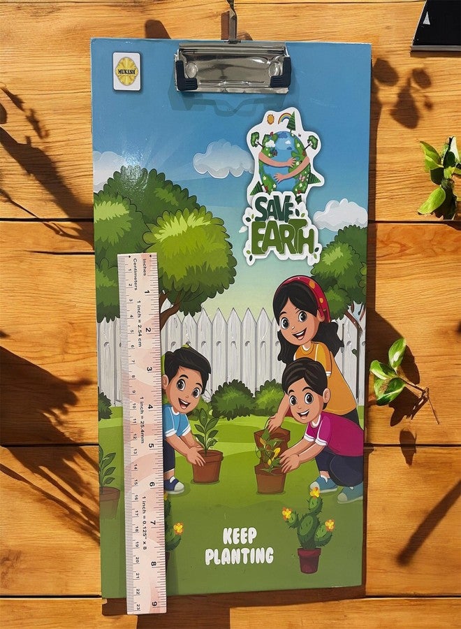 *MUKESH* MUKESH Wooden Exam Board for Students (Free Scale) | Size- 36.5 x 24.5 cms (Nature Theme) | Clipboard | Exam Board| Writing Pad for Exams | Clip Pad | Exam Pad for Students, Boys, Girls, Kids | - Image 3
