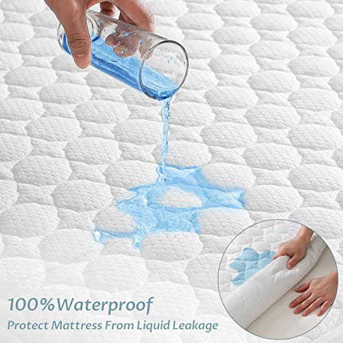 Reaks King Size Waterproof Mattress Protector Fitted Quilted Mattress Pad Cover with Deep Pocket Up to 18'' - Image 2