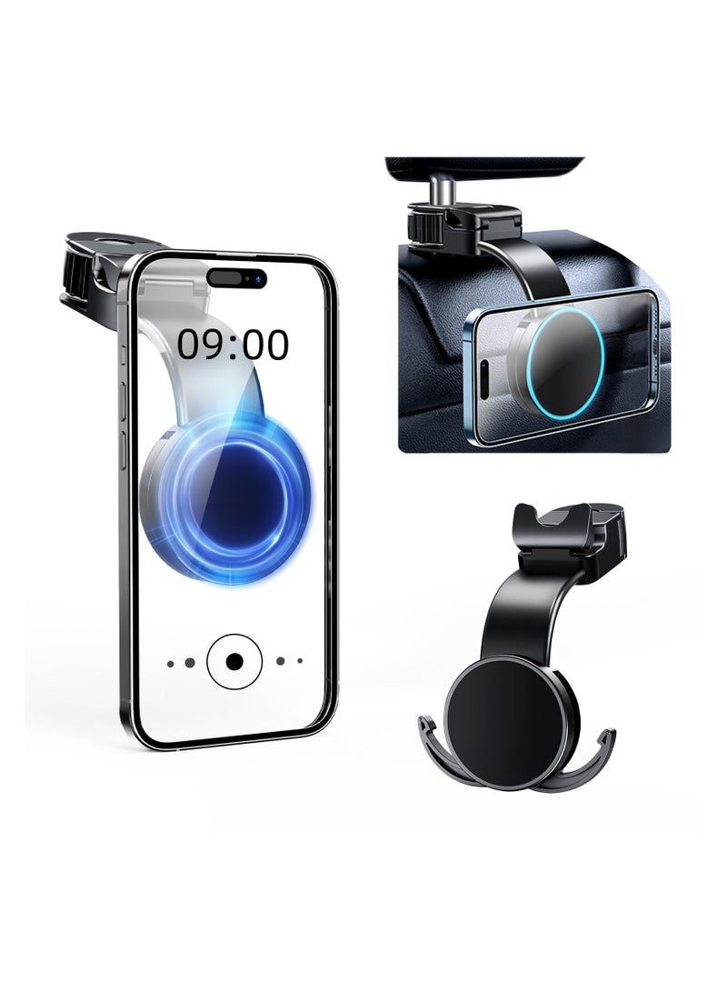 SOLARAE Headrest Hook for Car Seat Back, with Magnetic Phone Holder, Multifunctional Car Seat Hooks for Purses And Bags Handbag Grocery Bag, Purse Hanger Car Organizers And Storage Accessories for Women - Image 1