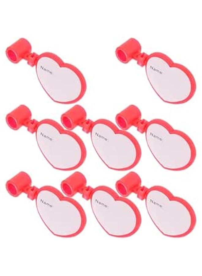 8 Pcs Reusable Red Heart Stethoscope Name Tags With Clip For Nurses Doctors - Image 1