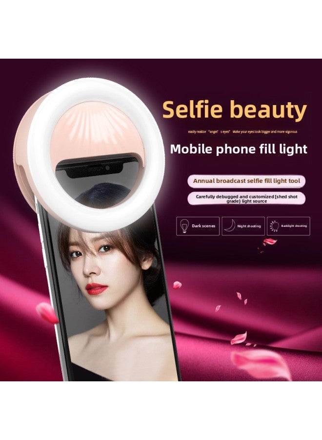 إسكدنيا LED Mobile Phone Fill Light Mobile Phone Beauty Fill Light Live Selfie Fill Light Round Fill Light Battery RK34S-Color:RK34S Dry Battery Powder - Image 2