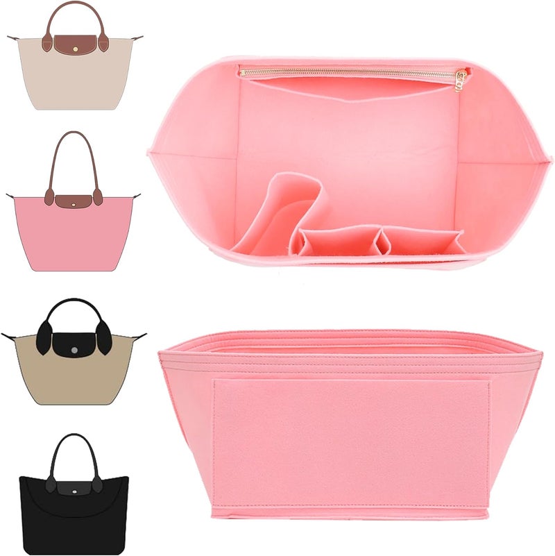 Doxo Purse Organizer Insert Compatible with Longchamp Tote Bag (Large,Pink) - Image 1