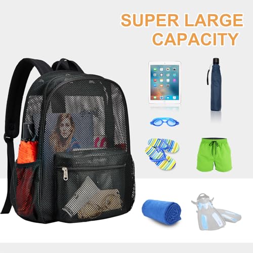 Oraben Heavy Duty Mesh Backpack for School Mesh Bookbag for Men Women Diving Backpack for Work Outdoor Hiking Beach Carry Portable Oxygen Concentrators - Image 3