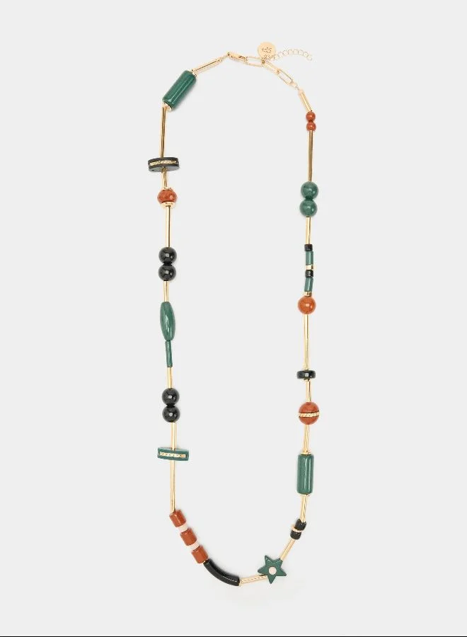 بارفوا عقد طويل مع خرز راتنج