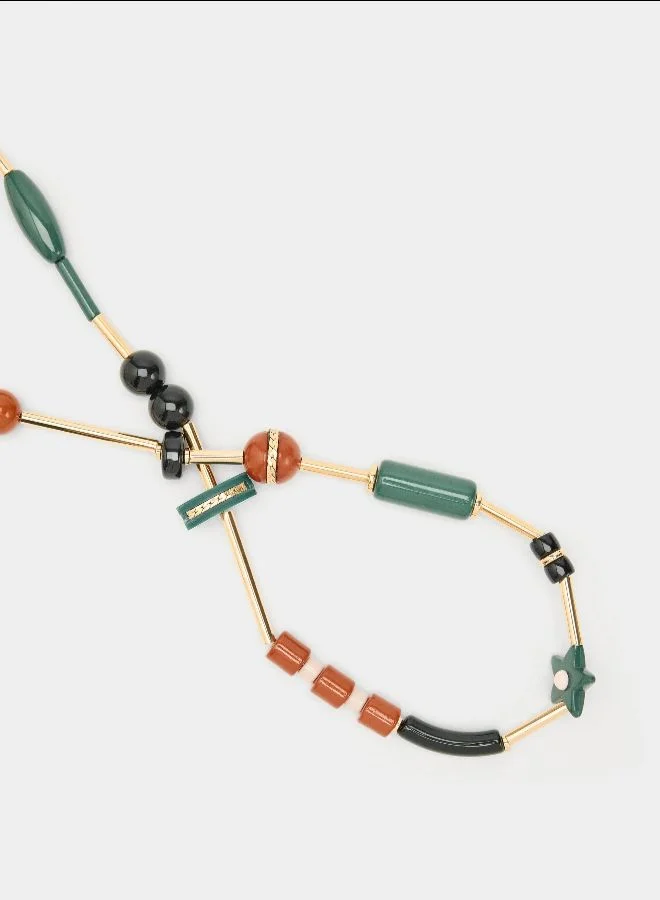 بارفوا عقد طويل مع خرز راتنج