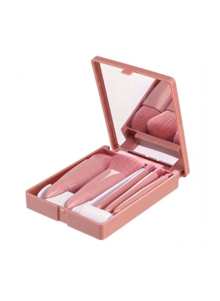 KHAJUL Easy to Carry Mini Travel Makeup Brush Set of 5, Pink Color Suitable for Women - Image 5