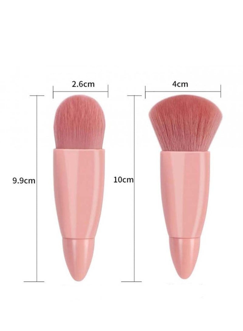 KHAJUL Easy to Carry Mini Travel Makeup Brush Set of 5, Pink Color Suitable for Women - Image 2