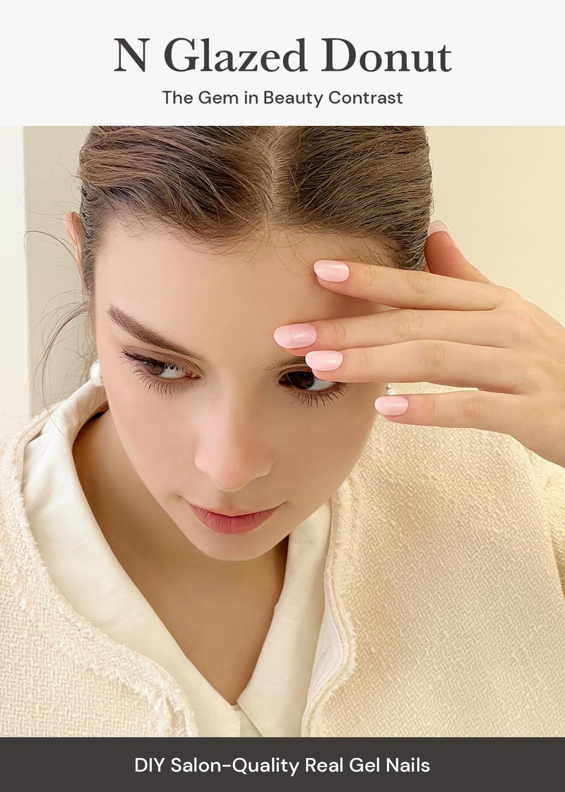 ohora شرائط أظافر جل شبه معالجة من أوهرا (دونات مغطاة) - نطاق حجم موسع، تعمل مع أي مصابيح، جودة صالون، تدوم طويلاً، سهلة التطبيق والإزالة - تشمل 2 وسادات تحضير، مبرد أظافر وعصا خشبية - Image 2
