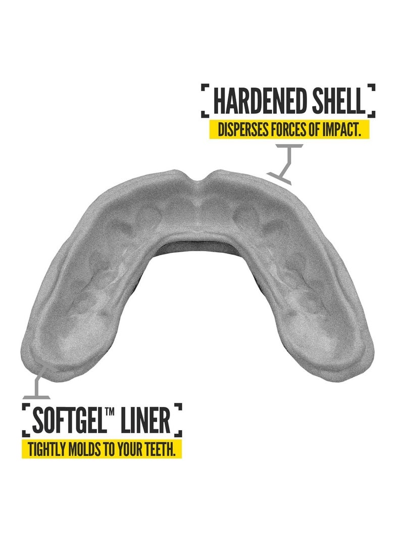 NXT NXTRND - 2 pack Nxtrnd rush mouth guard sports professional mouthguards for boxing jiu jitsu mma wrestling football lacrosse and all sports fits adults youth and Kids 11+ silver - Image 1