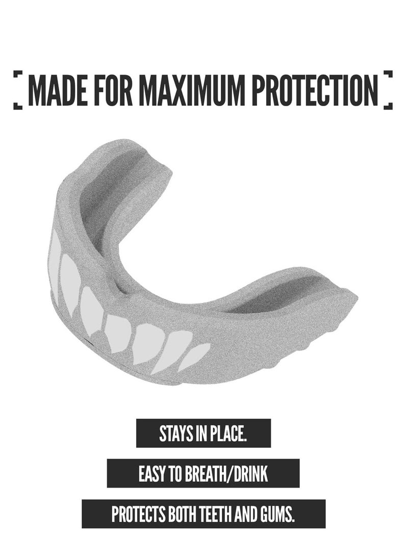 NXT NXTRND - 2 pack Nxtrnd rush mouth guard sports professional mouthguards for boxing jiu jitsu mma wrestling football lacrosse and all sports fits adults youth and Kids 11+ silver - Image 1