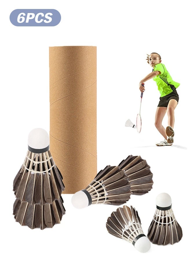 Polish'D 6 Pack Black Duck Feather Badminton Shuttlecocks - Professional Durable Training & Match Shuttlecocks with High Stability & Precision Flight - Image 1