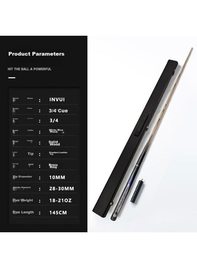 Invui Pool Cue, Small Tip Cue, Chinese 8-ball Cue, Unpainted Cue, Chinese 8-ball, English Snooker Cue, Billiard Cue, Cue Case Set, K60 - Image 1