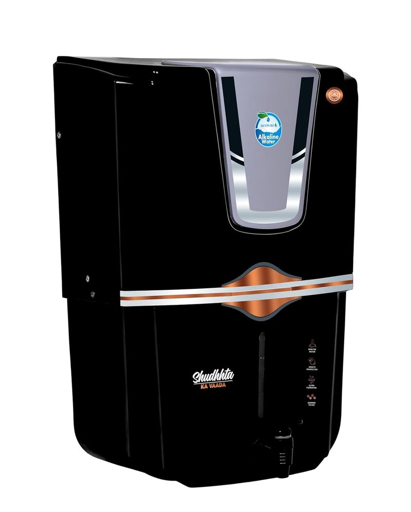 Skypure RO Water purifier with Aqua Copper Infuser and Bio Alkaline 12 Liter storage Tank RO UV Cu Alk UF TDS Suitable for all type of water Supply Black A89 Seltos Silver Copper Alkaline - Image 3