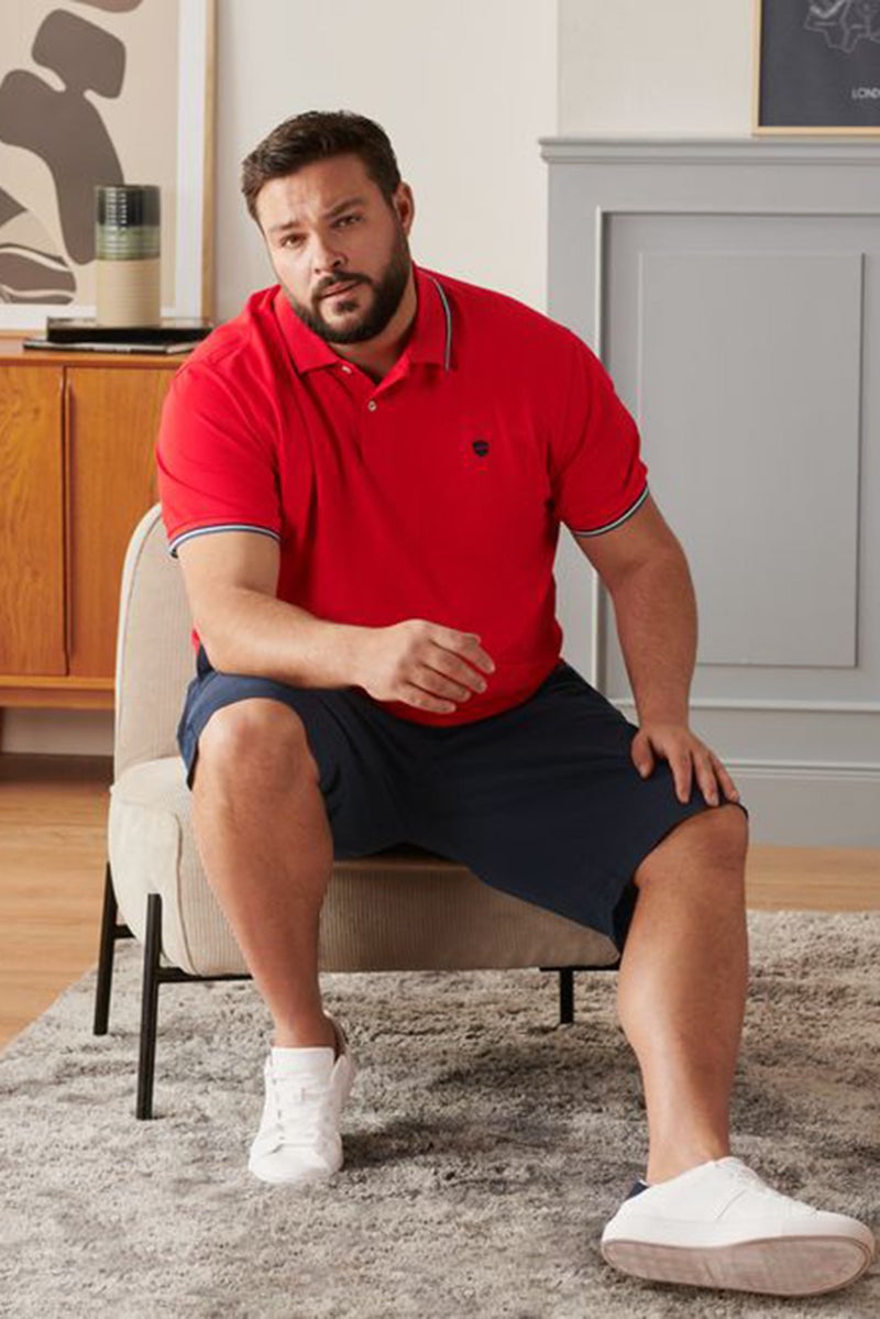 Tchibo Men Regular Fit Solid Chino Shorts, Navy - Image 1