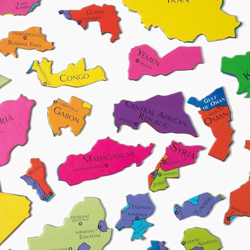 Geotoys لعبة الألغاز الجغرافية من جيوتويز، ألغاز على شكل إفريقيا والشرق الأوسط، 65 قطعة، ألغاز خريطة - ألغاز للأطفال من 6 إلى 9 سنوات، هدايا صغيرة للأطفال - Image 4