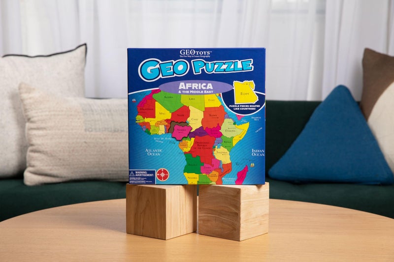 Geotoys لعبة الألغاز الجغرافية من جيوتويز، ألغاز على شكل إفريقيا والشرق الأوسط، 65 قطعة، ألغاز خريطة - ألغاز للأطفال من 6 إلى 9 سنوات، هدايا صغيرة للأطفال - Image 5