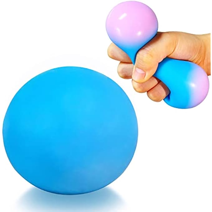 Kawaite Stretchy Dough Ball Squeeze Fidget Toy (1 Pack) Squishy Stress Balls for Kids and Adults, Funny and Soft Change Color Squeeze Ball, Great Gift, Ideal for Anxiety Relief, Autism, ADHD (Blue) - Image 1