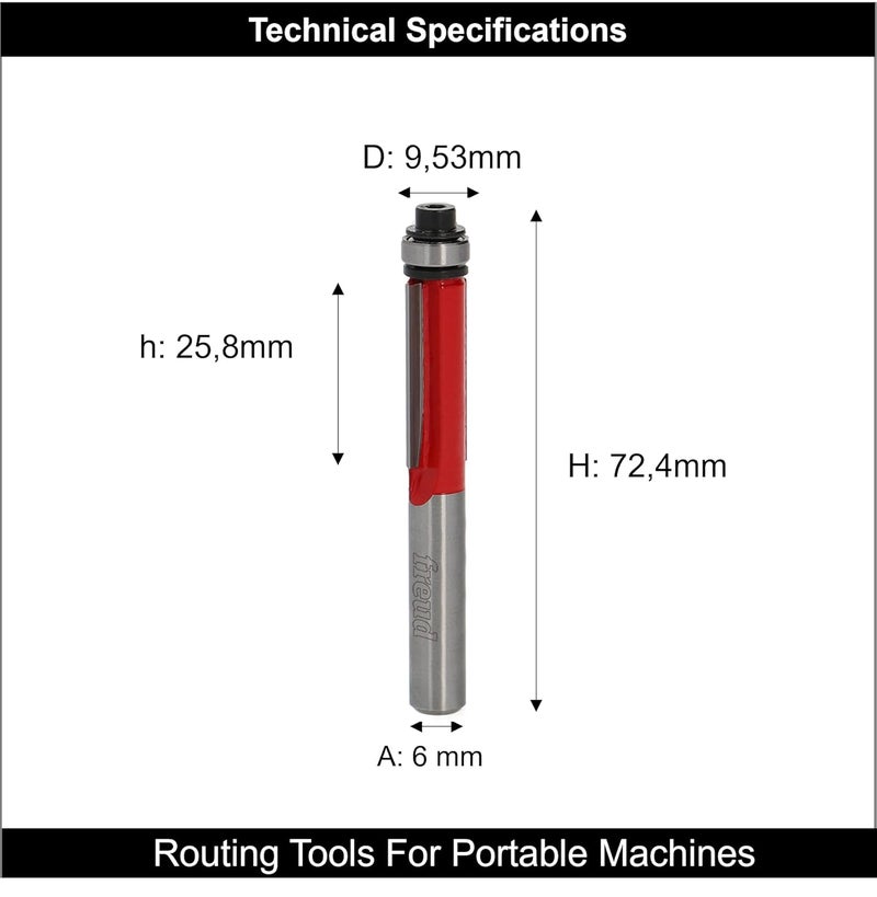 Freud BOSCH Group F03FR01933 Flush Trim Bit Wood 6mm - Image 4