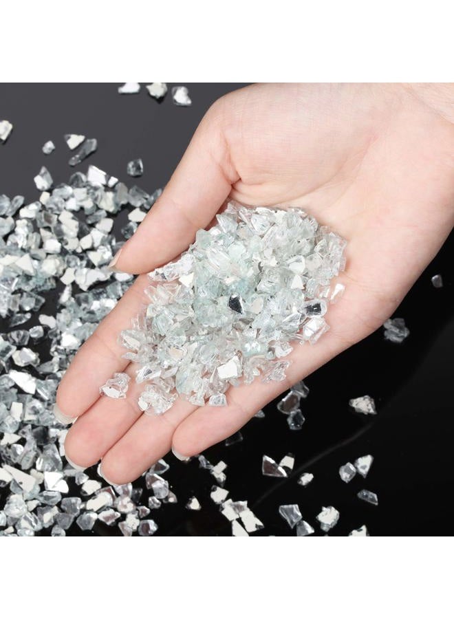 Patelai 2 Pound Broken Glass Pieces Reflective Tempered Crushed Glass Crushed Mirror Pieces Decorative Crush Glass for Pool, Bar, Vase, Fish Tank, Garden Decoration - Image 5